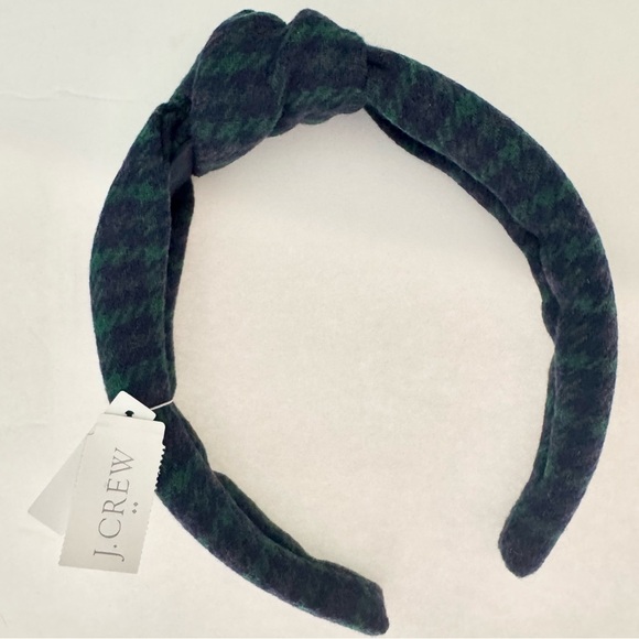 J Crew Houndstooth Knotted Green and Blue Headband - Picture 3 of 7